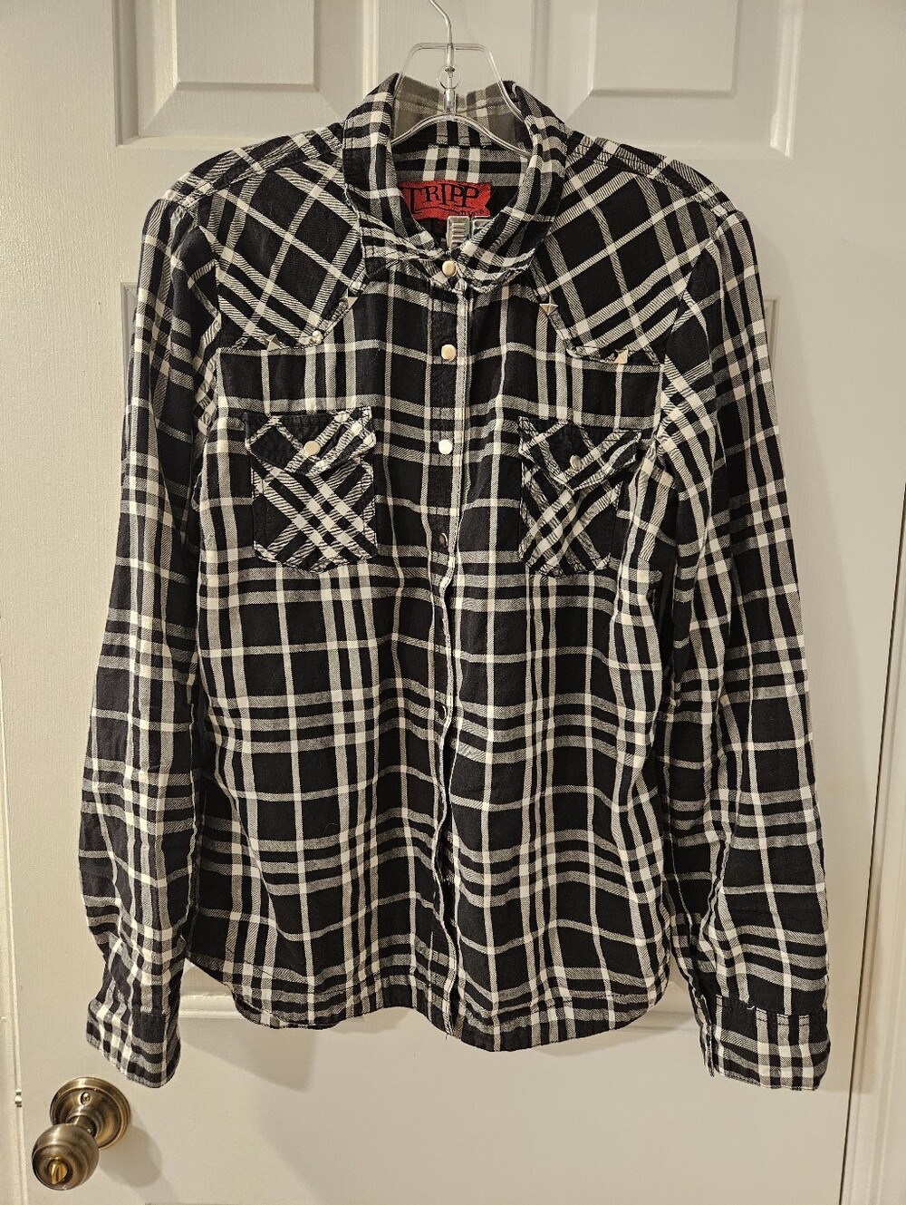 Tripp NYC Button Plaid Shirt sL